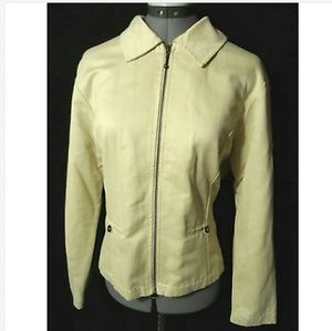 DAKINI Casual Jacket M Beige full zip up Collared